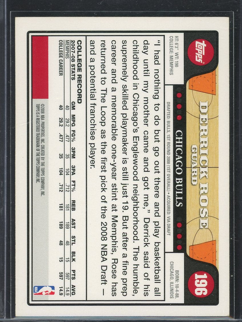 PSA PRE ORDER 2008 Topps Rookie Derrick Rose #196