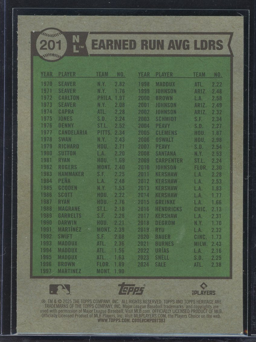 2025 Topps Heritage Chris Sale/Zack Wheeler/Shota Imanaga Blue Sparkle #201