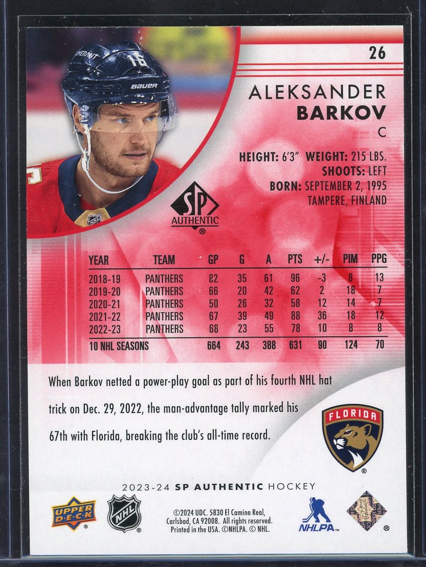 2023 SP Authentic Limited Aleksander Barkov #26