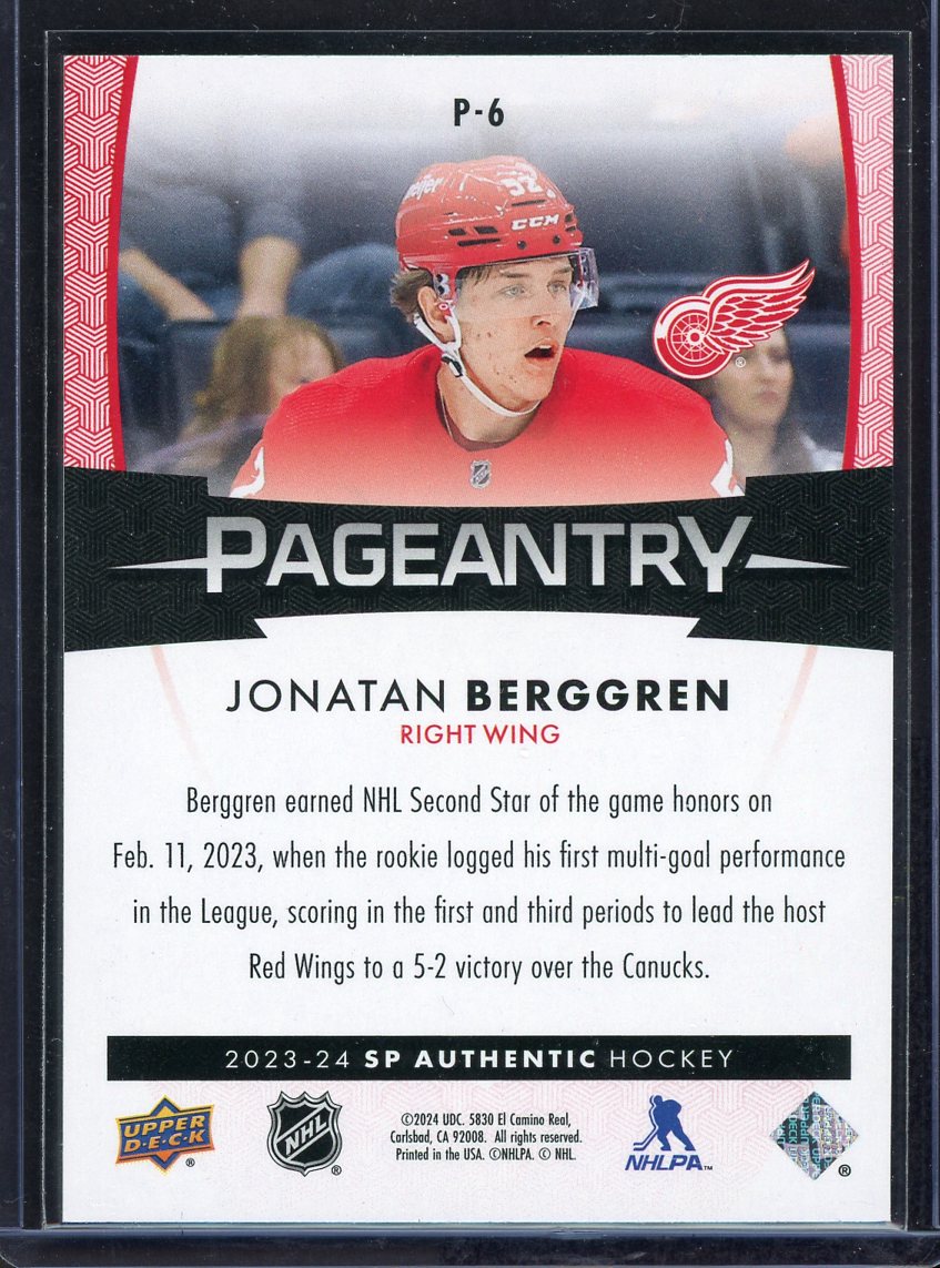 2023 SP Authentic Pageantry Jonathan Berggren #P-6