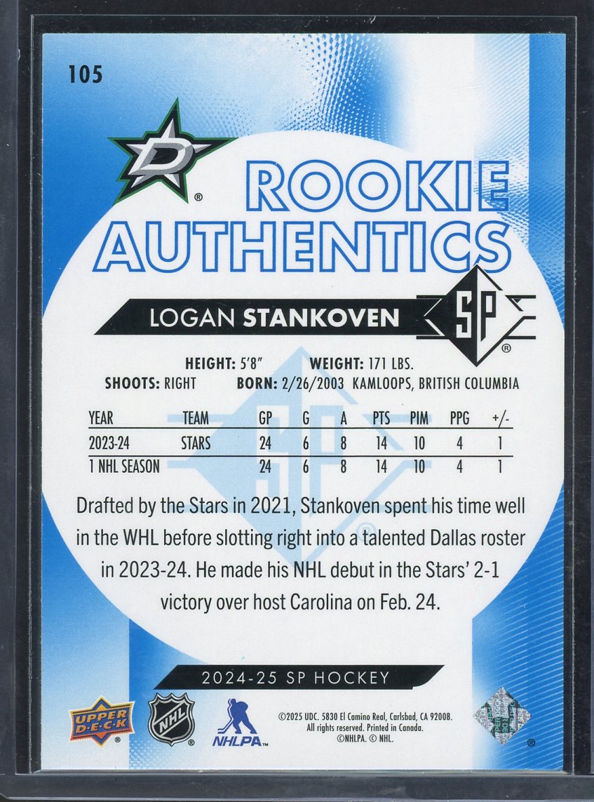 2024 SP Rookie Authentics Logan Stankoven #105