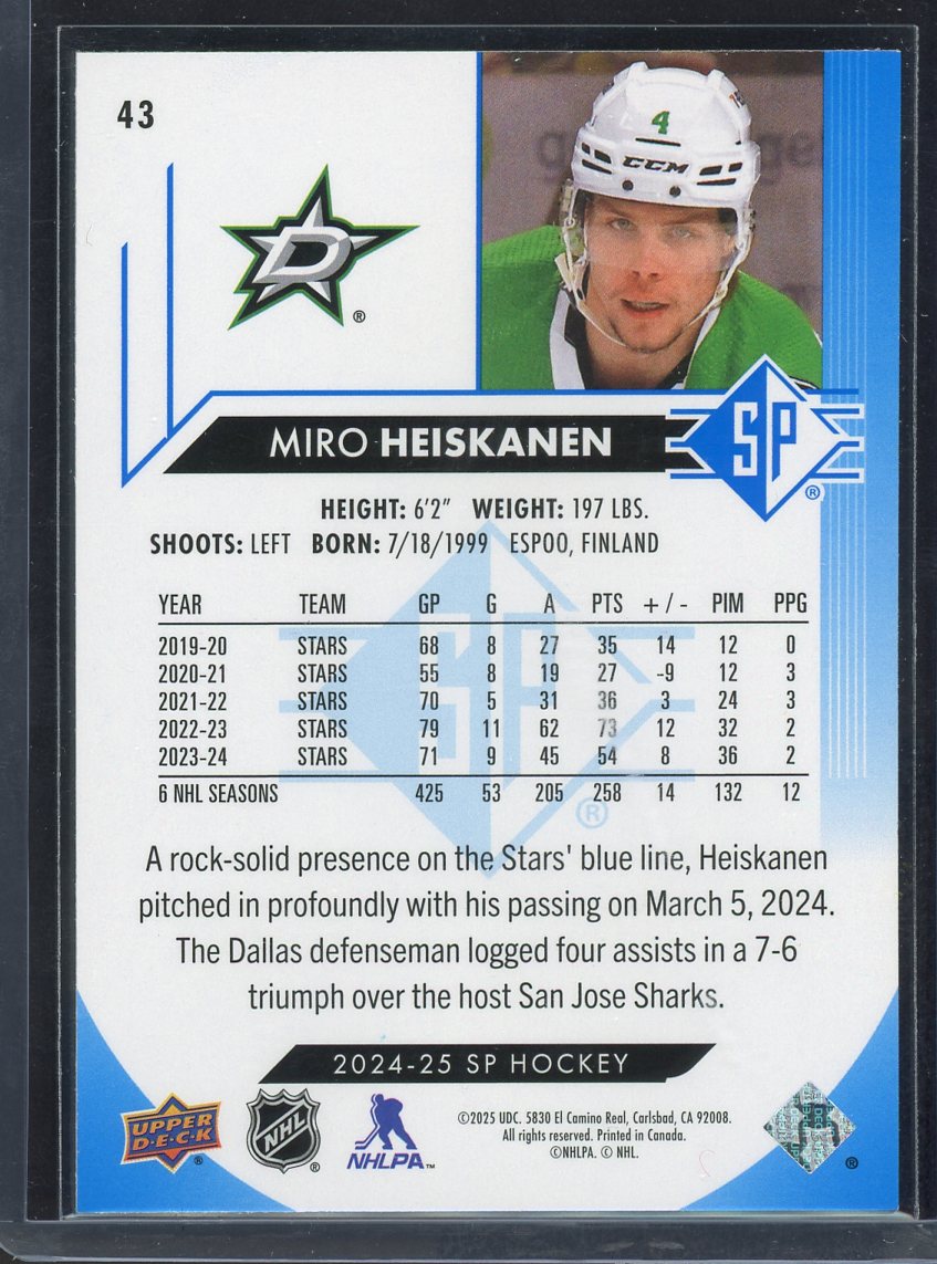 2024 SP Authentic Miro Heiskanen #43