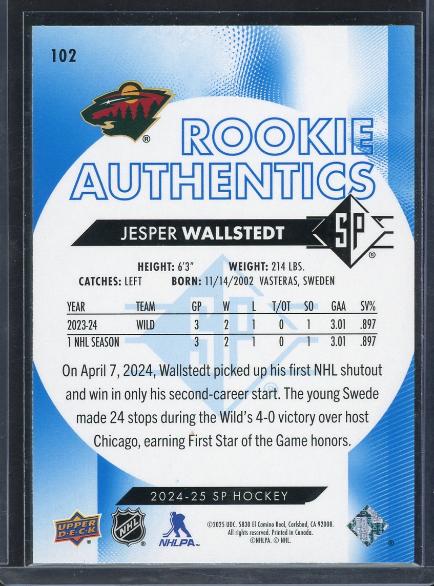 2024 SP Rookie Authentics Jesper Wallstedt #102