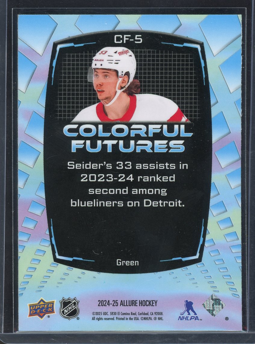 2024 UpperDeck Allure Colorful Futures Moritz Seider #CF-5