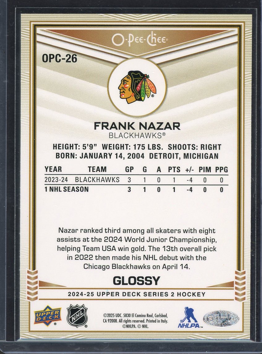 2024 Glossy Rookie Frank Nazar OPC-26