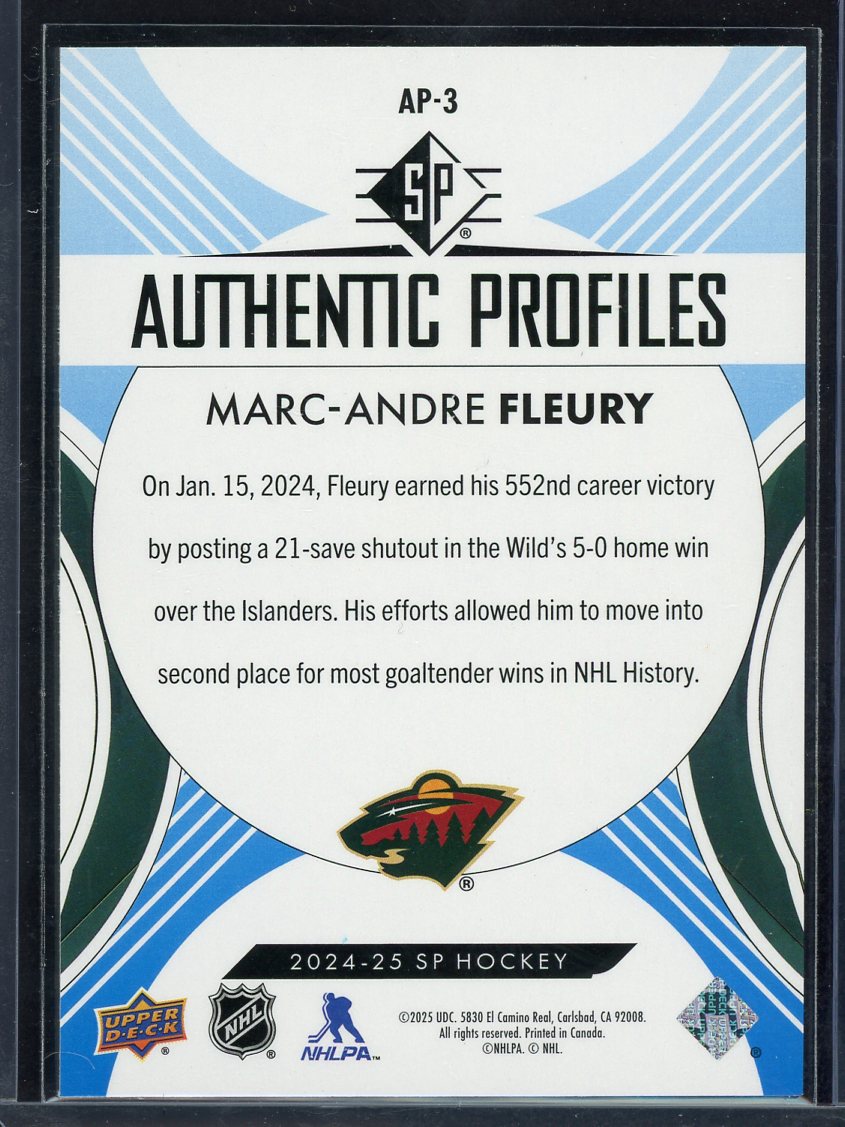 2024 SP Authentic Profiles Marc-Andre Fleury AP-3
