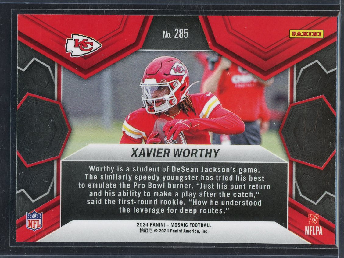 2024 Panini Mosaic Xavier Worthy Rookie Card #285