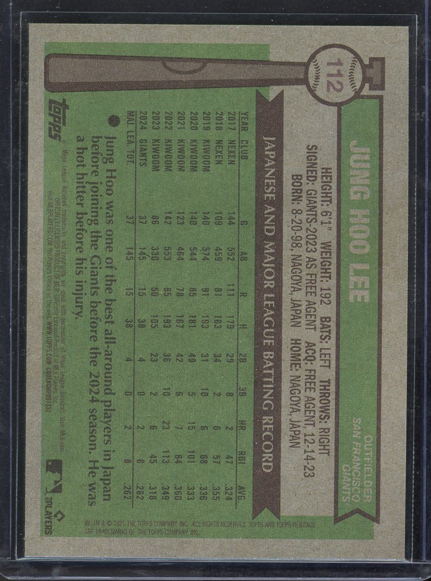 2025 Topps Heritage Jung Hoo Lee 60/76 Orange 76 Boarder #112