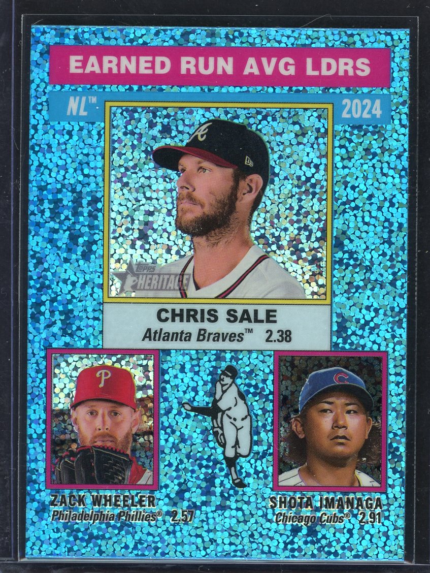2025 Topps Heritage Chris Sale/Zack Wheeler/Shota Imanaga Blue Sparkle #201