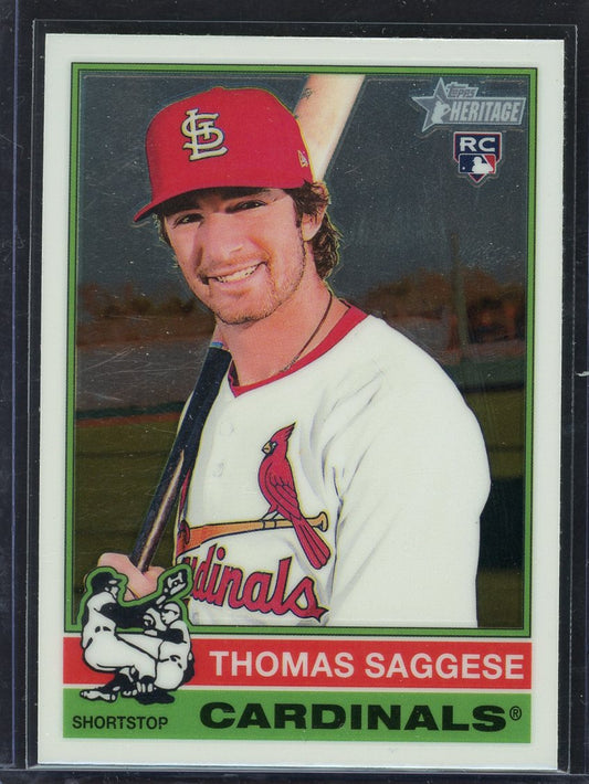 2025 Topps Heritage Thomas Saggese Chrome Rookie Card #177