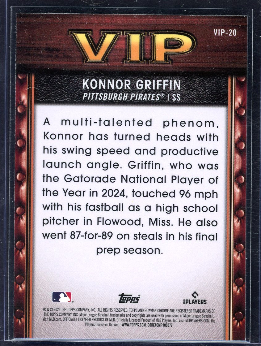 2025 Topps Bowman Chrome Konnor Griffin VIP #VIP-20