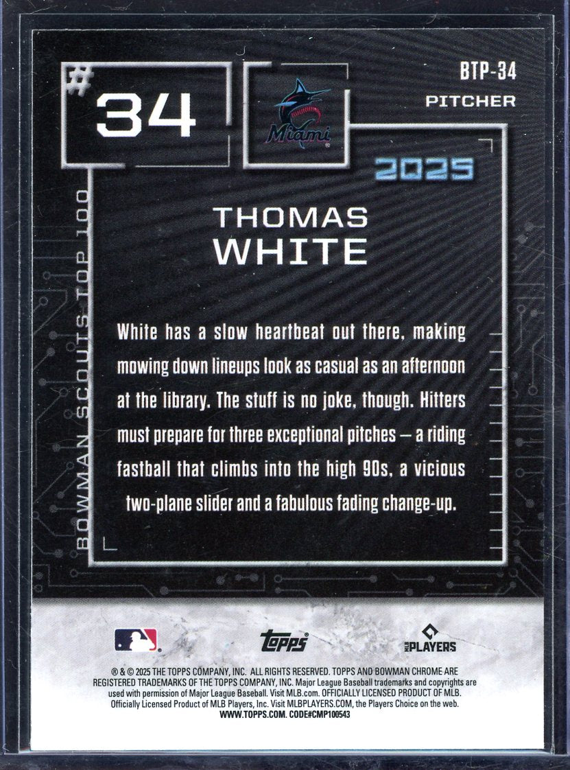 2025 Topps Bowman Chrome Top 100 Thomas White #BTP-34