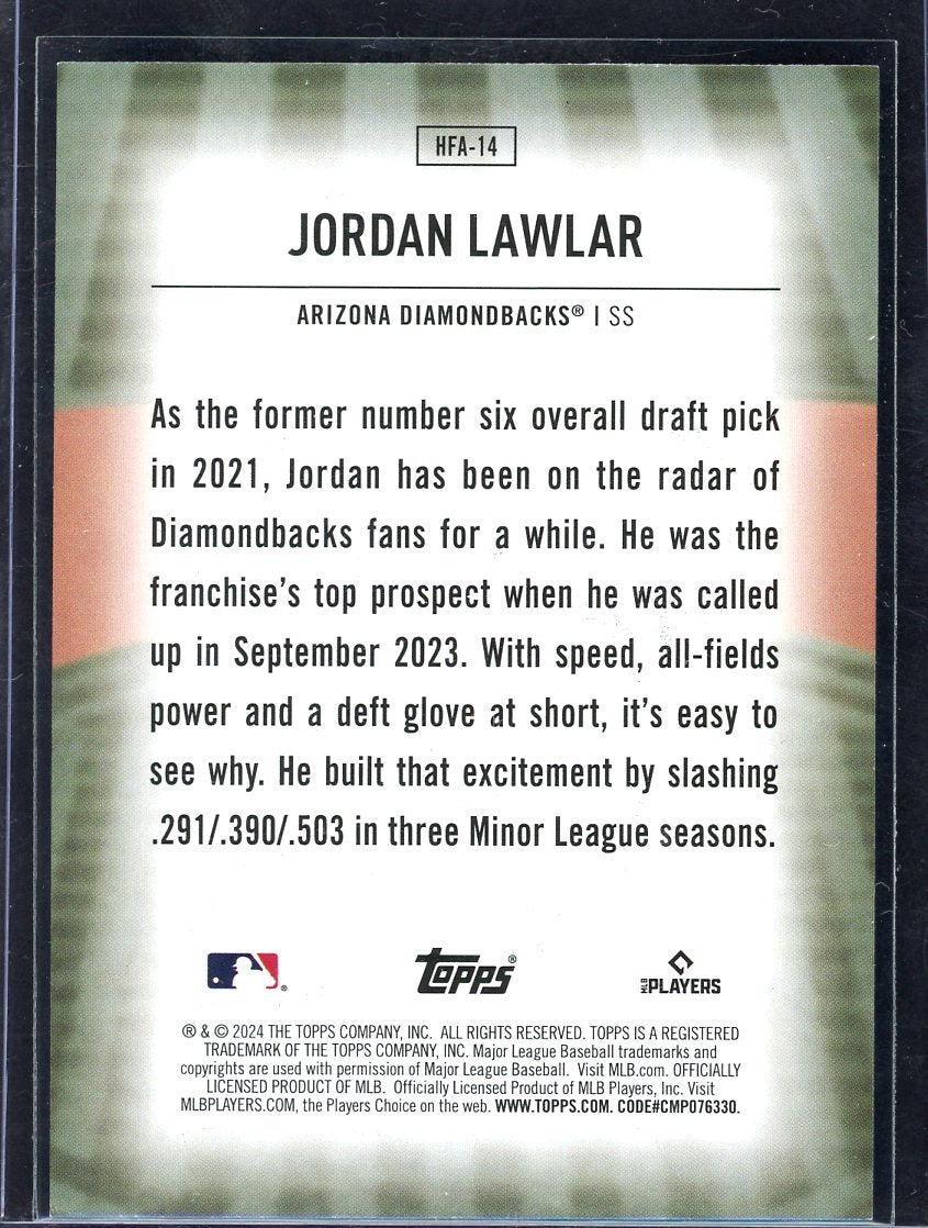 2024 Topps Jordan Lawlar Home Field Advantage Rookie Card #HFA-14